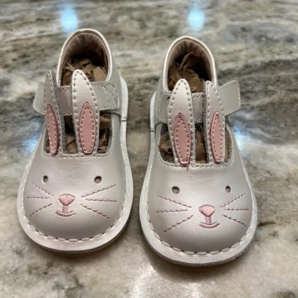 Livie & Luca Bunny Design Kids Shoes in Cream and Pink